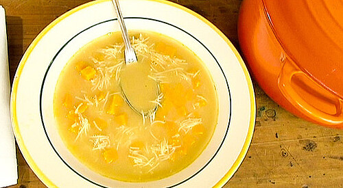 Sopa de morcillo y calabaza