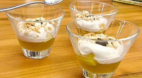 Manzanas con gelatina de sagardoz