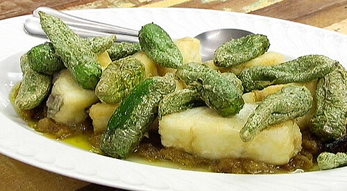 Bacalao frito con pimiento de Gernika