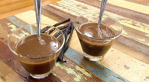 Sopa de chocolate coco y vainilla