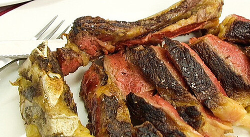 Chuleta de vaca asada