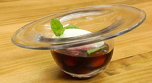 Infusión de frutos rojos con crema mascarpone