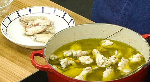 Alitas de pollo confitadas