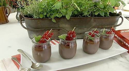 Cuajada de chocolate con frutos rojos