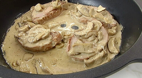 Lomo de cerdo con hongos al jerez