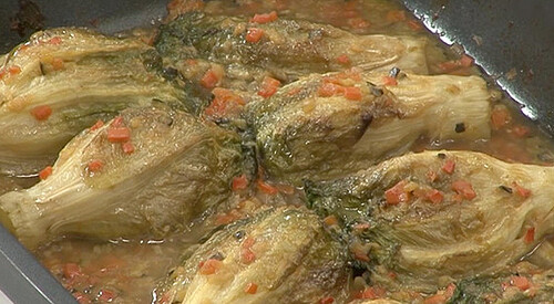 Cogollos de lechuga braseados