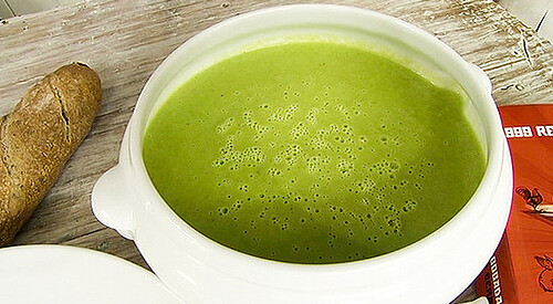 Crema de guisantes congelados