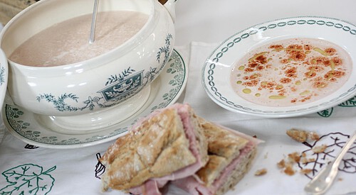 Sopa de bocata de jamón