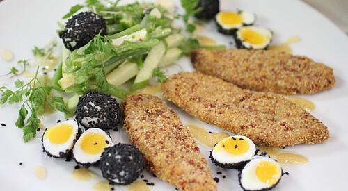 Escalope ibérico con ensalada