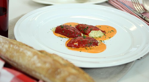 Pimientos rellenos de bacalao