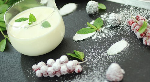 Sopa de chocolate blanco