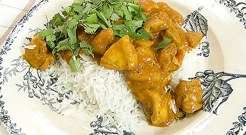 Curry de pollo y papaya