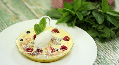 Sabayón de cava con frutos rojos