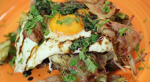 Alcachofas con huevos