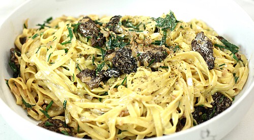 Pasta con morillas