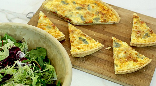 Tarta de puerros y queso
