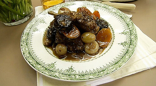 Pollo al vino tinto