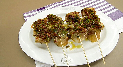 Brochetica de langostinos