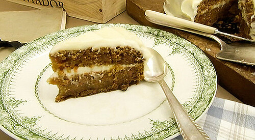 Tarta de zanahoria con crema de queso fresco