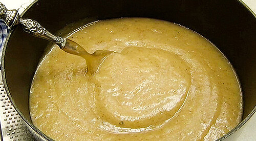 Puré de peras asadas y ajos