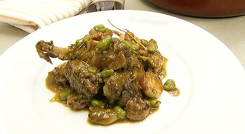 Pato guisado con rábanos