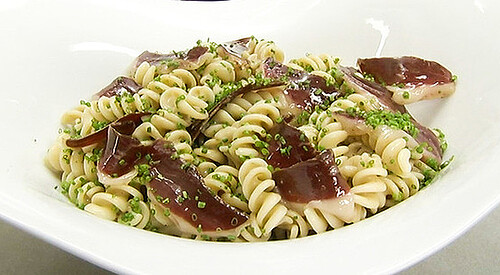 Pasta con foie gras y oporto