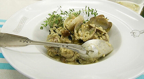 Risotto de almejas y setas