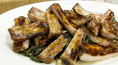 Espinacas y acelgas con pasas y piñones