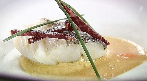 Porrusalda de bacalao
