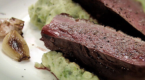 Magret de pato asado