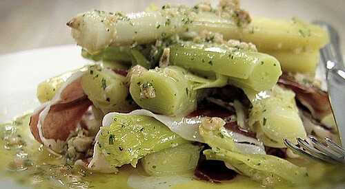 Ensalada de puerros y jamón