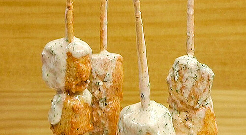 Brochetas de pollo al marciano