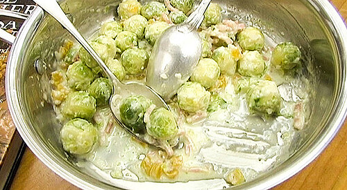 Coles de bruselas a la crema
