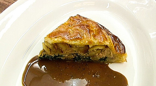 Torta caliente de foie gras