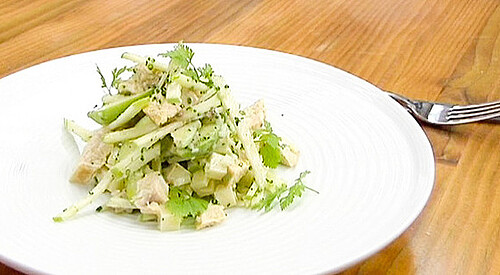 Ensalada de manzana y pollo con cítricos